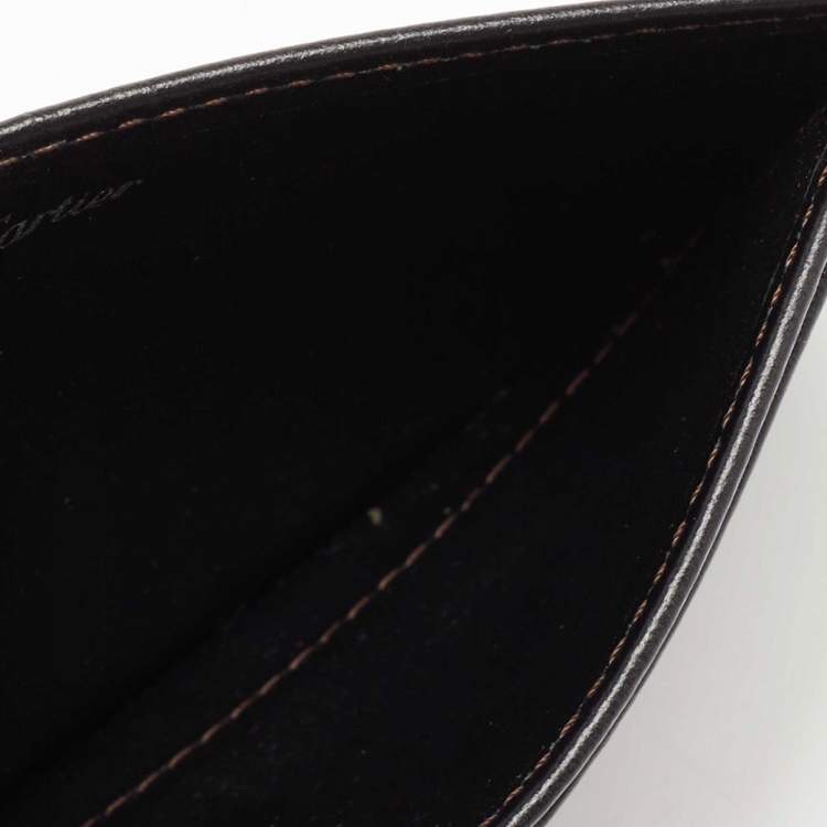 Pre Owned Cartier Dark Brown Leather Happy Birthday Card Holder