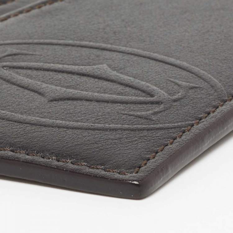 Pre Owned Cartier Dark Brown Leather Happy Birthday Card Holder