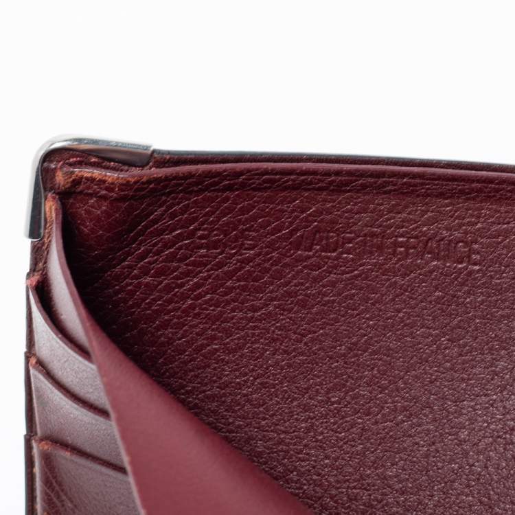 Pre Owned Cartier Black Leather Must de Cartier Bifold Wallet