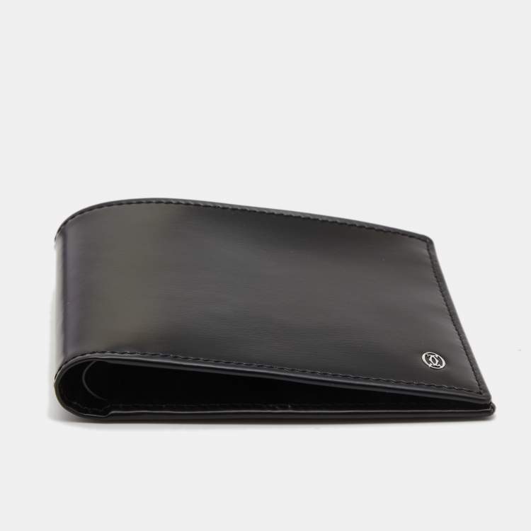 Pre Owned Cartier Black Leather Must De Cartier Bifold Wallet