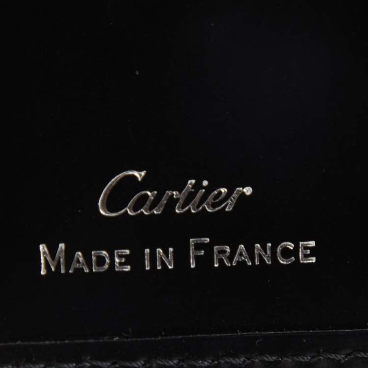 Pre Owned Cartier Black Leather Must De Cartier Bifold Wallet