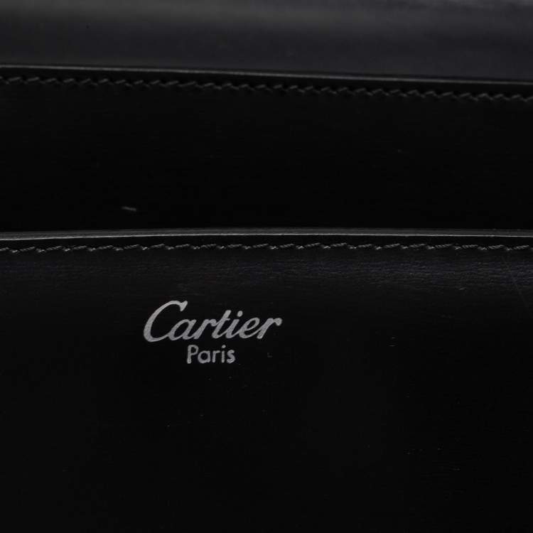 Pre Owned Cartier Black Leather Briefcase
