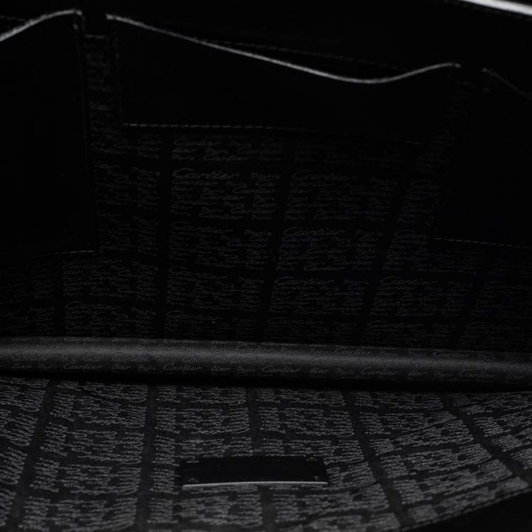 Pre Owned Cartier Black Leather Briefcase