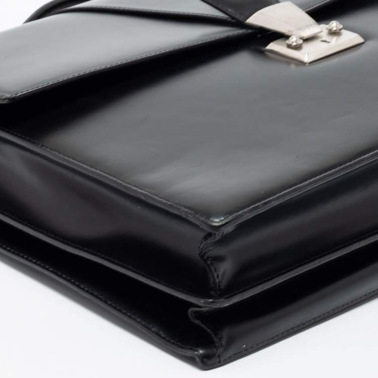 Pre Owned Cartier Black Leather Briefcase