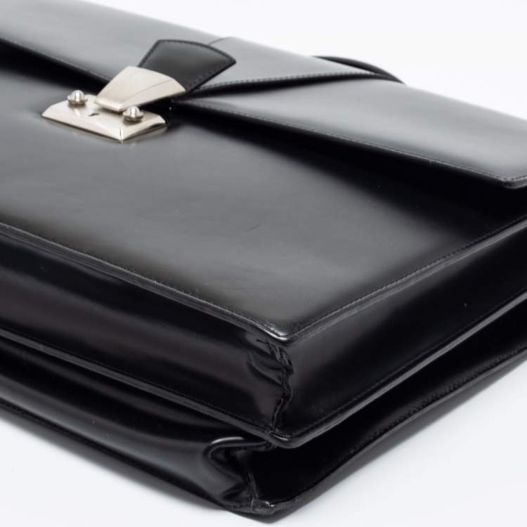 Pre Owned Cartier Black Leather Briefcase