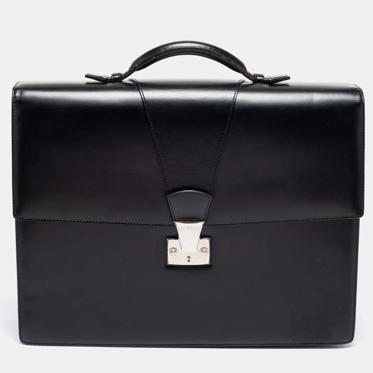 Pre Owned Cartier Black Leather Briefcase