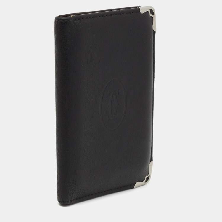 Pre Owned Cartier Black Leather Must De Cartier Card Holder