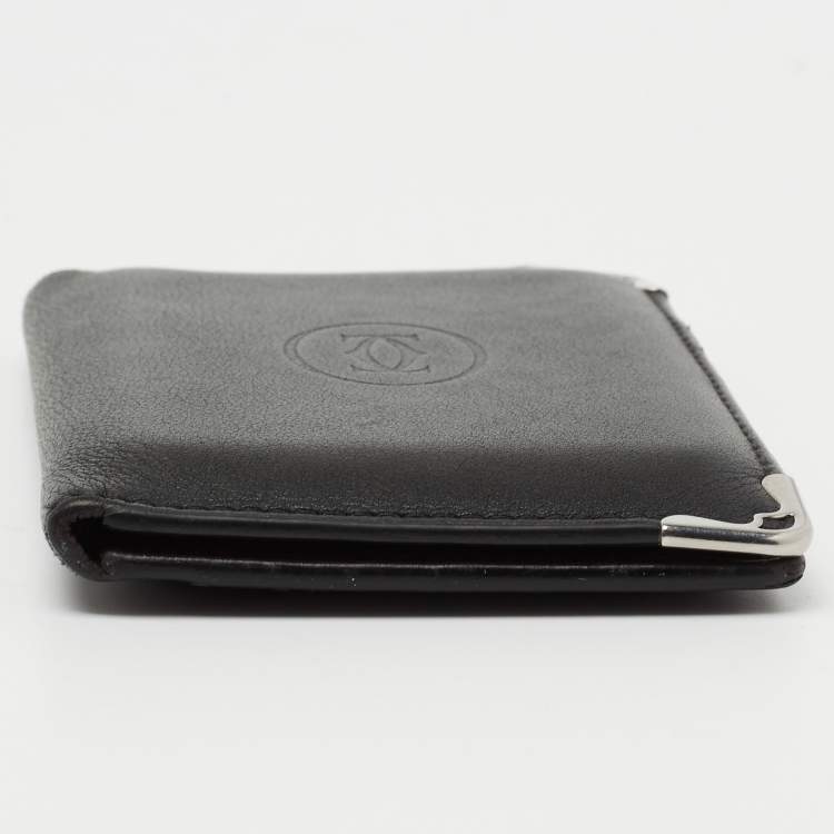 Pre Owned Cartier Black Leather Must De Cartier Card Holder