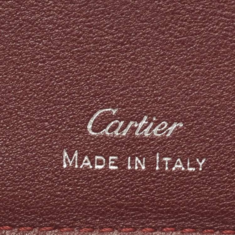 Pre Owned Cartier Black Leather Must De Cartier Card Holder
