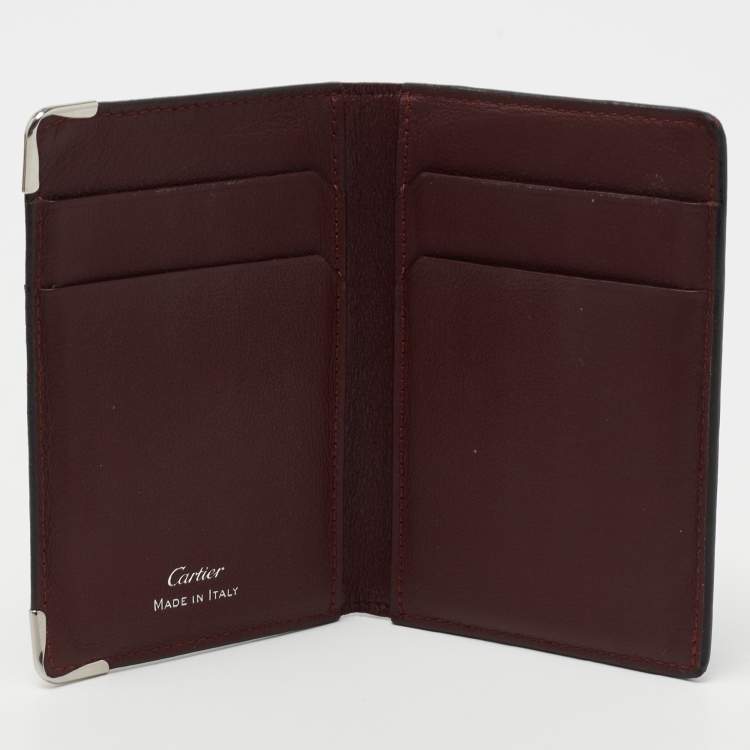 Pre Owned Cartier Black Leather Must De Cartier Card Holder