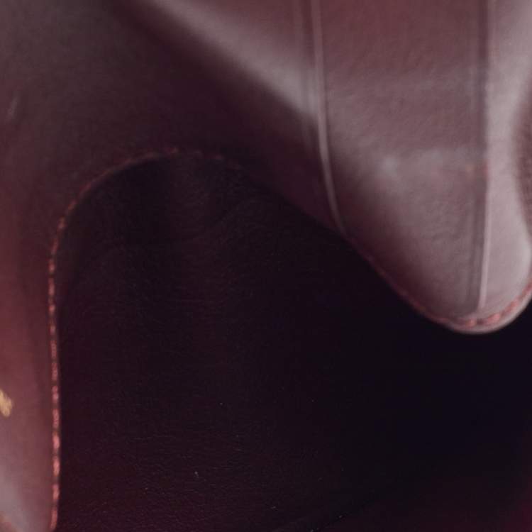 Pre Owned Cartier Burgundy Leather Must de Cartier Card Holder