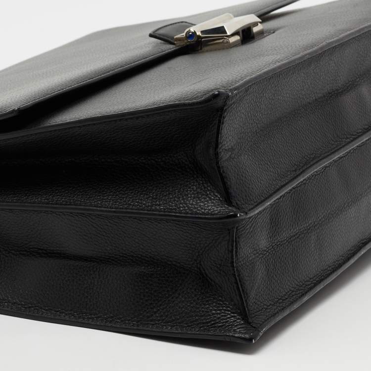 Pre Owned Cartier Black Leather Pasha Briefcase