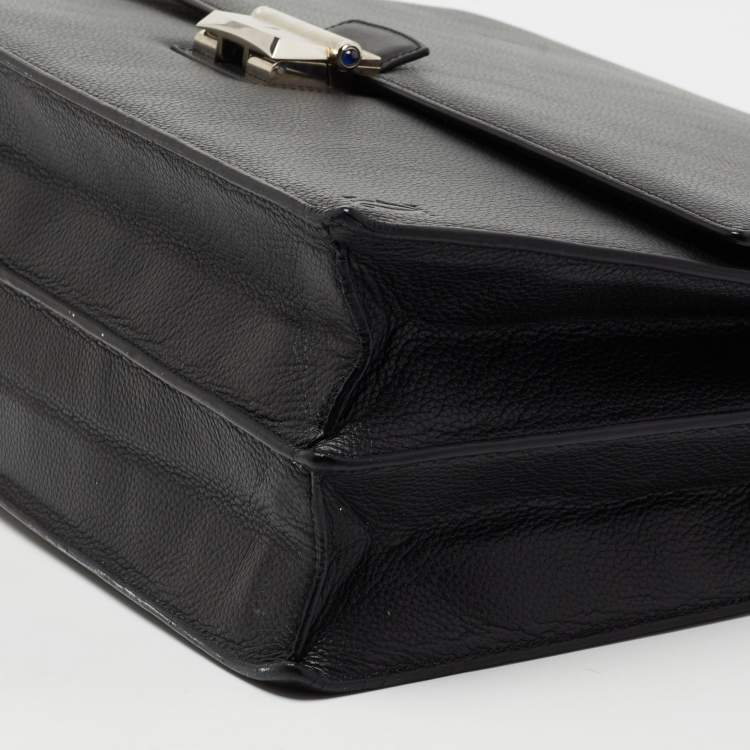 Pre Owned Cartier Black Leather Pasha Briefcase