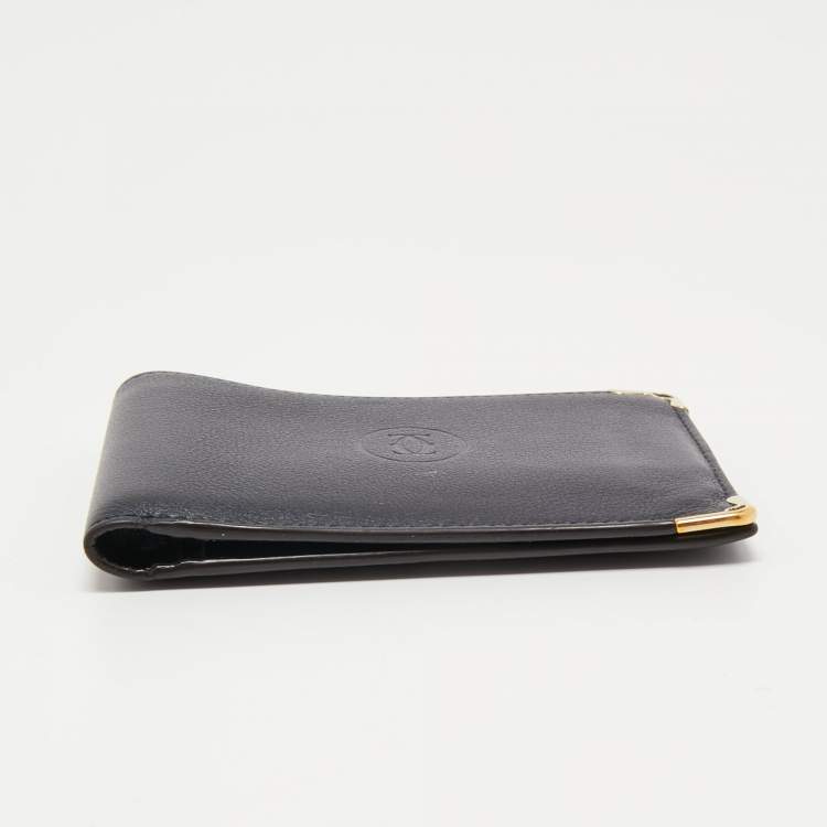 Pre Owned Cartier Midnight Blue Leather Must De Cartier 6CC Bifold Wallet