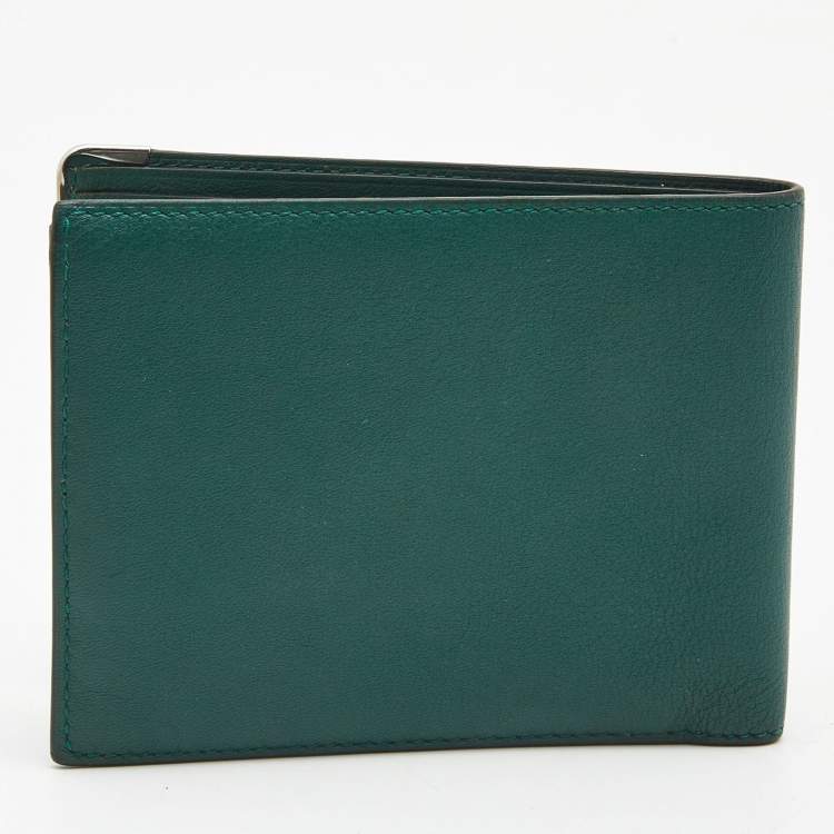 Pre Owned Cartier Green Leather Must de Cartier Compact Wallet