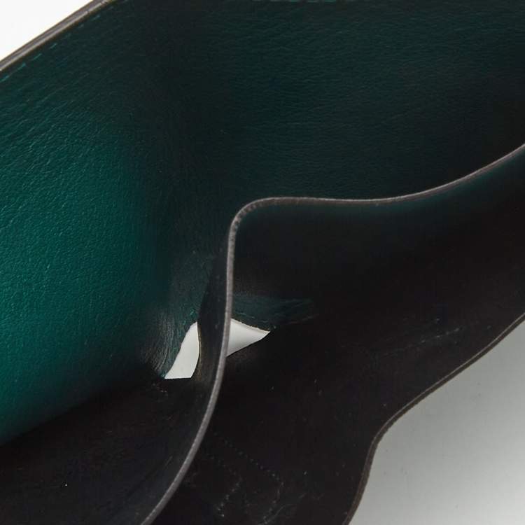 Pre Owned Cartier Green Leather Must de Cartier Compact Wallet