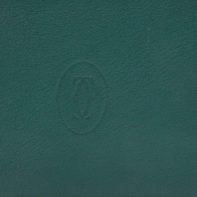 Pre Owned Cartier Green Leather Must de Cartier Compact Wallet