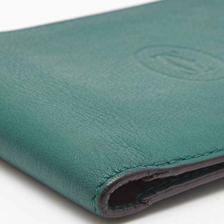 Pre Owned Cartier Green Leather Must de Cartier Compact Wallet