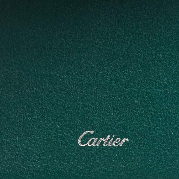 Pre Owned Cartier Green Leather Must de Cartier Compact Wallet
