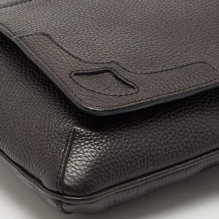 Pre Owned Cartier Black Leather Flap Messenger Bag