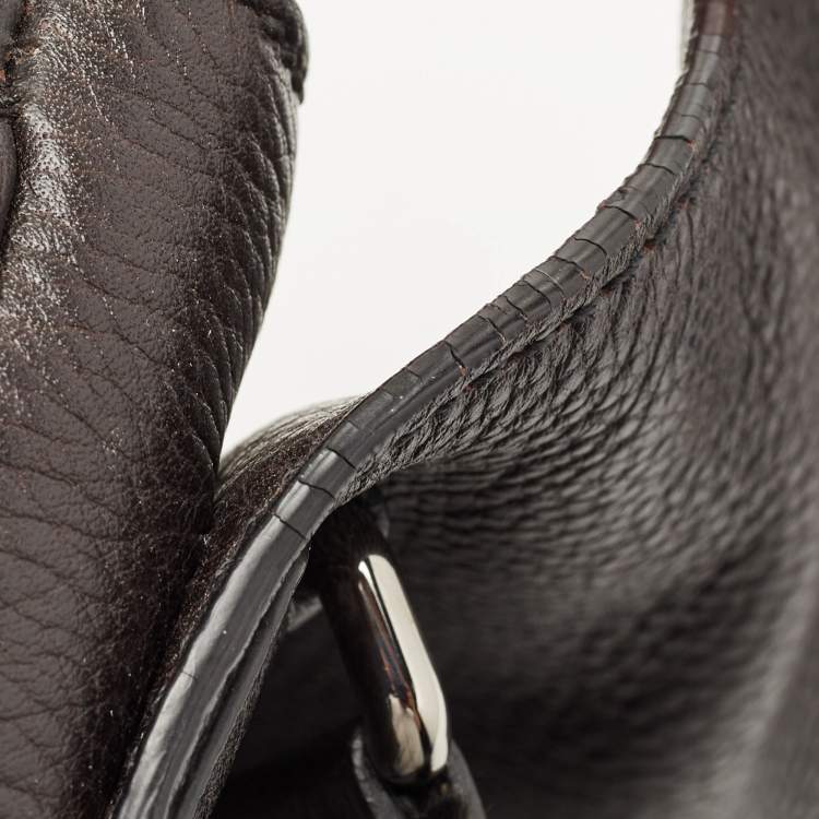 Pre Owned Cartier Black Leather Flap Messenger Bag