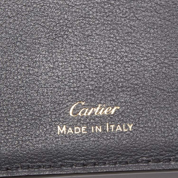 Pre Owned Cartier Black Leather Must de Cartier Bifold Wallet