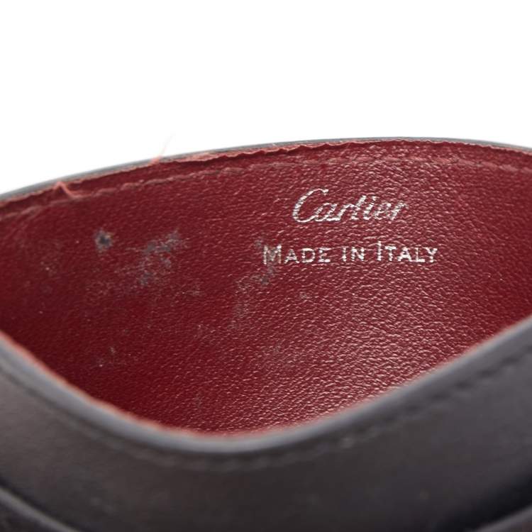 Pre Owned Cartier Black Leather Must de Cartier Simple Card Holder