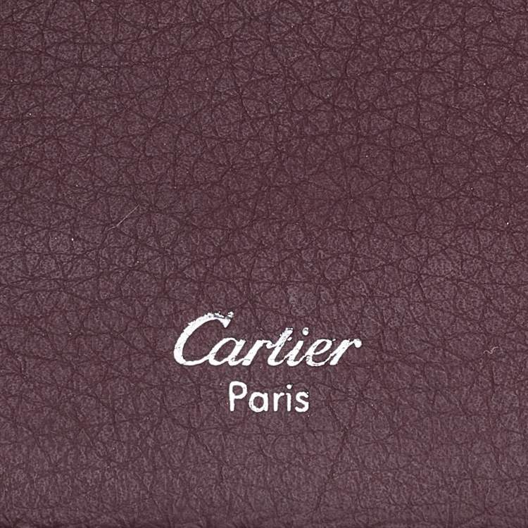 Pre Owned Cartier Black Leather Must De Cartier Card Case