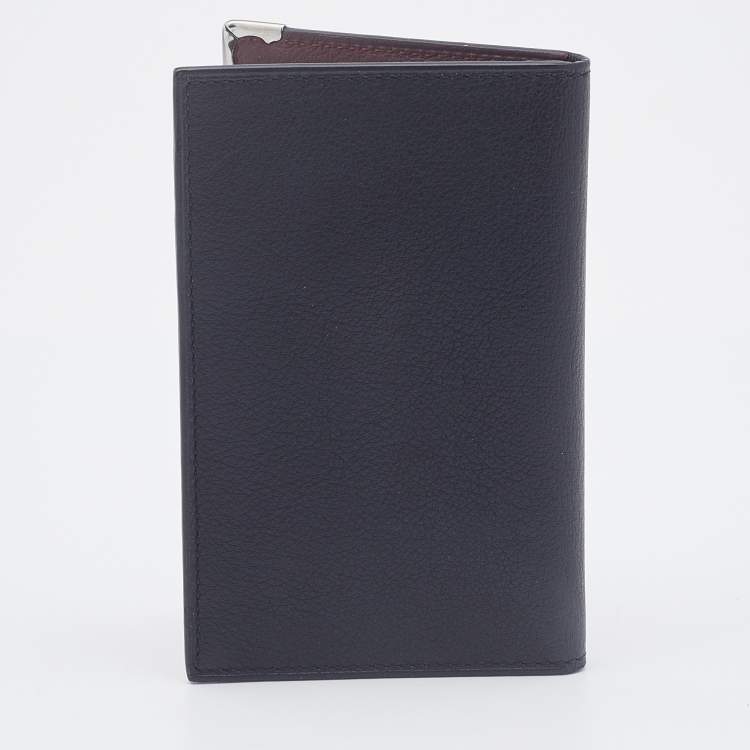 Pre Owned Cartier Black Leather Must De Cartier Card Case