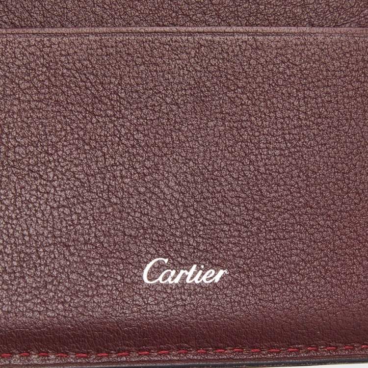 Pre Owned Cartier Black Leather Must de Cartier 8CC Bifold Wallet