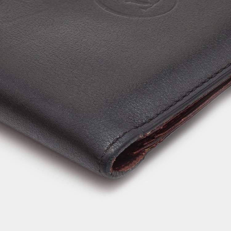 Pre Owned Cartier Black Leather Must de Cartier 8CC Bifold Wallet