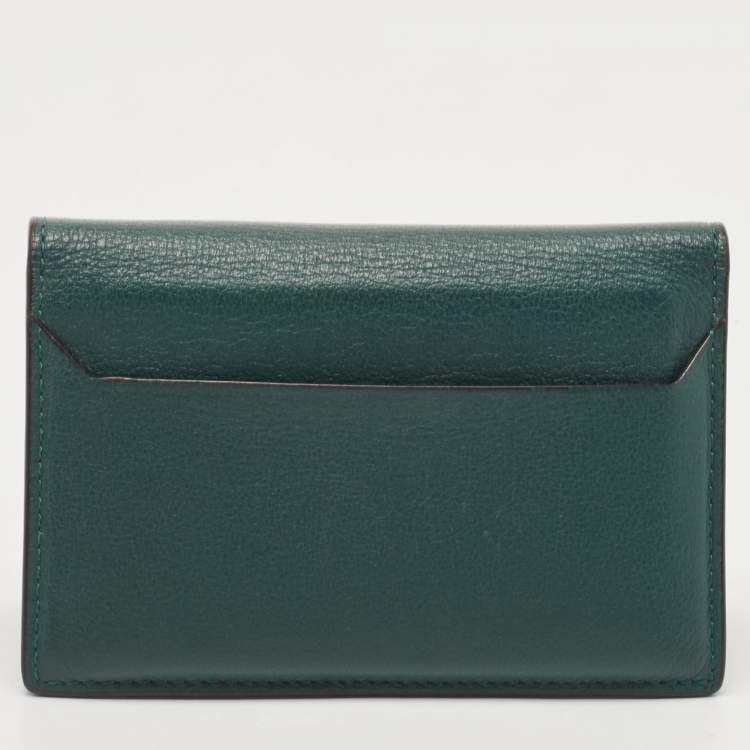 Pre Owned Cartier Green Leather Must de Cartier Card Holder