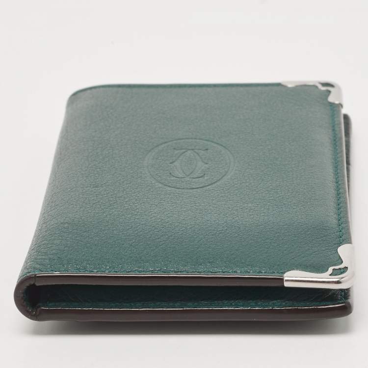 Pre Owned Cartier Green Leather Must de Cartier Card Holder