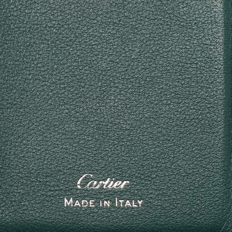 Pre Owned Cartier Green Leather Must de Cartier Card Holder