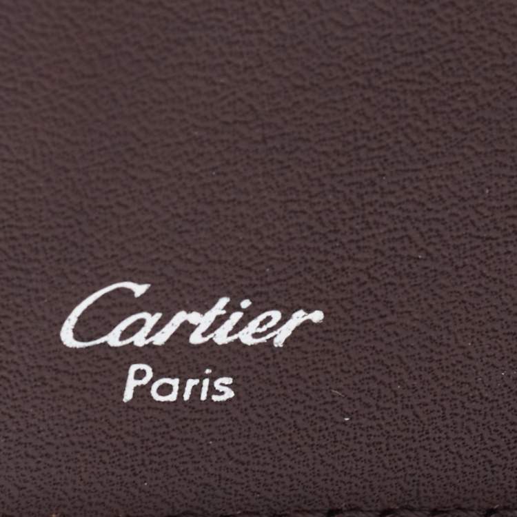 Pre Owned Cartier Brown Leather Bifold Wallet
