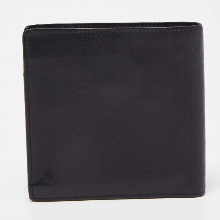 Pre Owned Cartier Black Leather Bifold Wallet