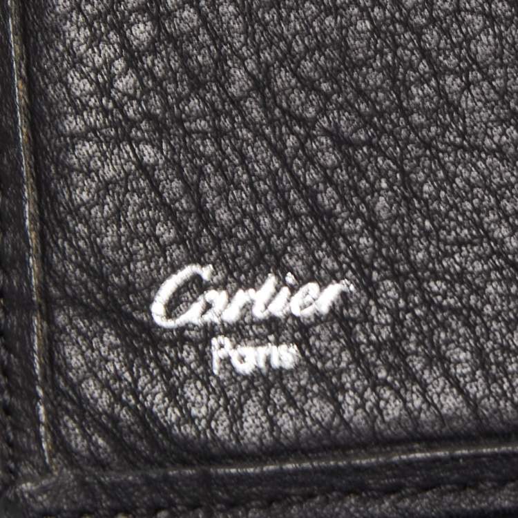 Pre Owned Cartier Black Leather Bifold Wallet