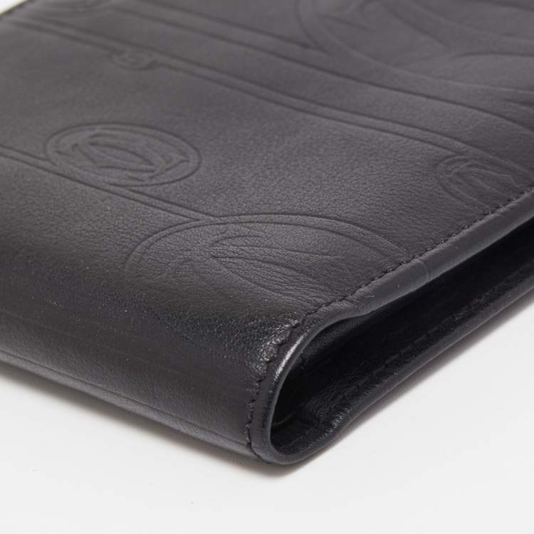 Pre Owned Cartier Black Leather Bifold Wallet