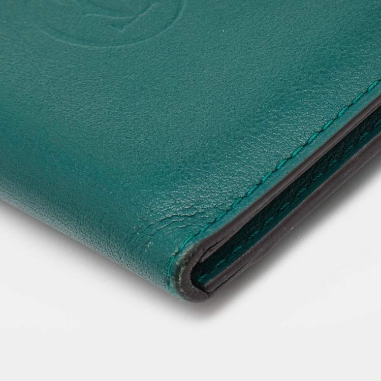 Pre Owned Cartier Green Leather Must De Cartier Card Case