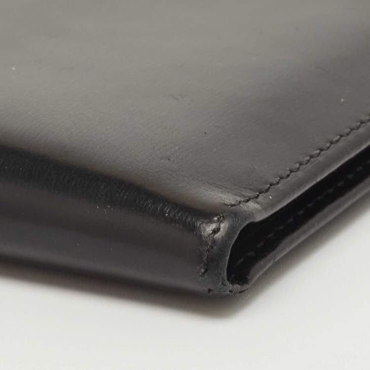 Pre Owned Cartier Black Leather Must de Cartier Bifold Wallet