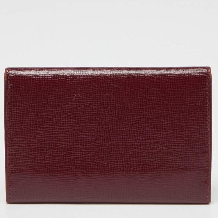 Pre Owned Cartier Burgundy Leather Must de Cartier Card Case
