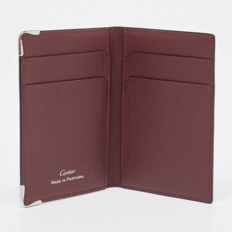 Pre Owned Cartier Black Leather Must De Cartier Card Holder