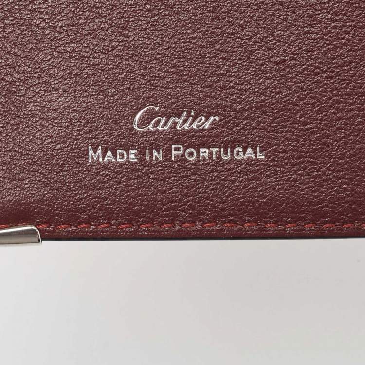 Pre Owned Cartier Black Leather Must De Cartier Card Holder