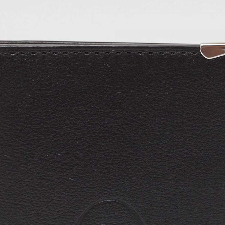 Pre Owned Cartier Black Leather Must De Cartier Card Holder