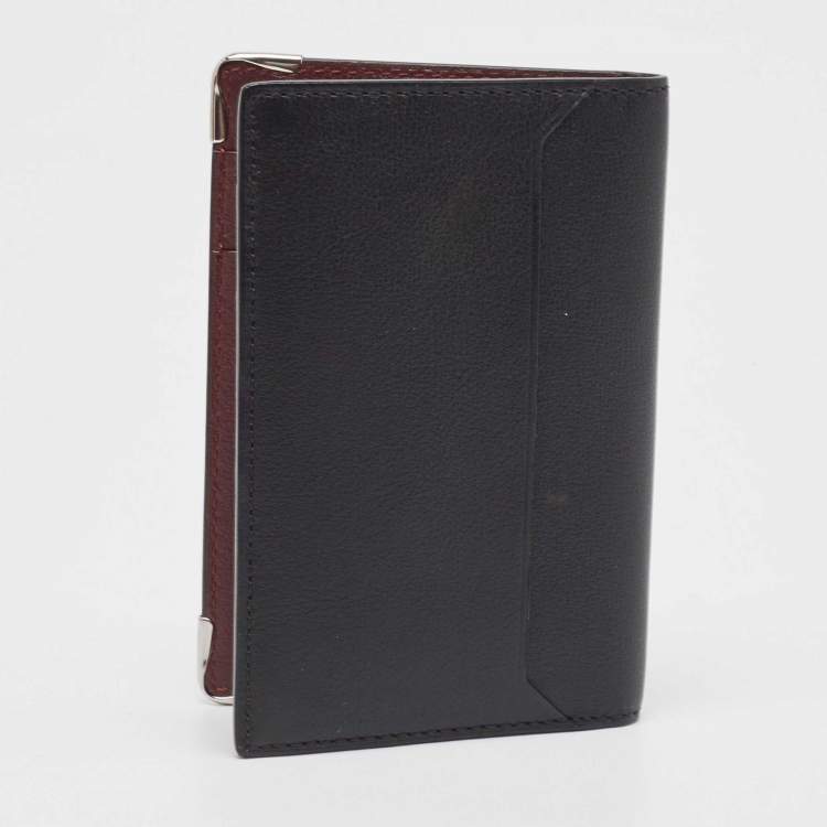 Pre Owned Cartier Black Leather Must De Cartier Card Holder