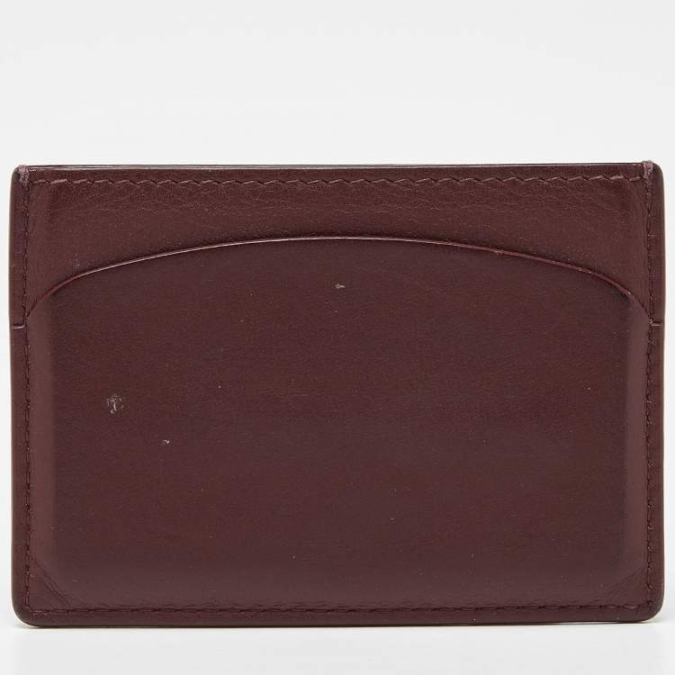 Pre Owned Cartier Burgundy Leather Must de Cartier Card Holder