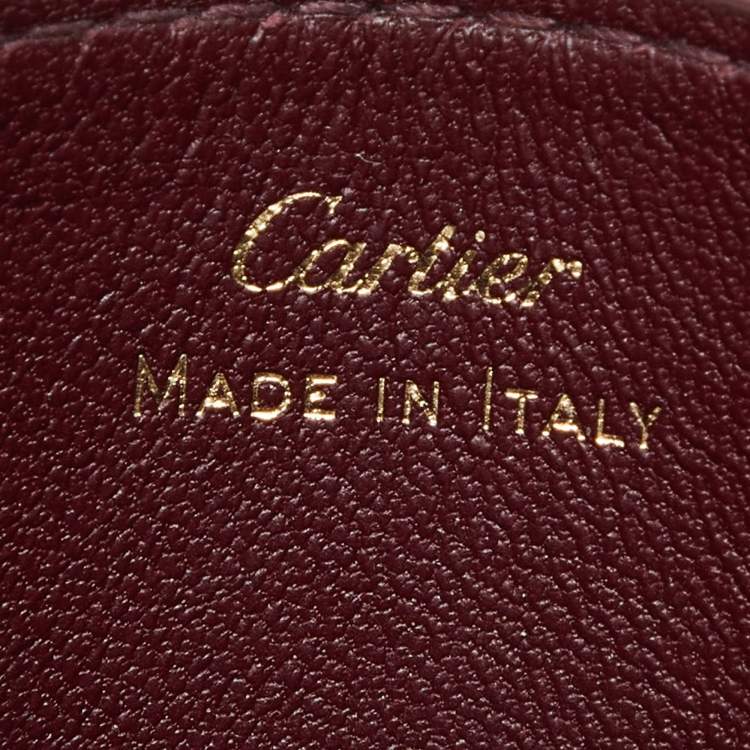 Pre Owned Cartier Burgundy Leather Must de Cartier Card Holder