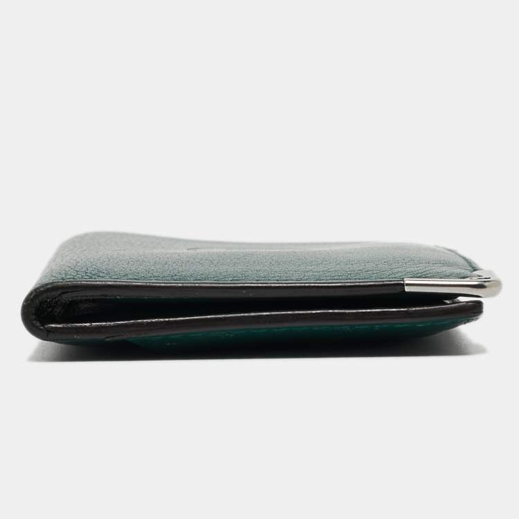 Pre Owned Cartier Green Leather Must de Cartier 6CC Card Holder