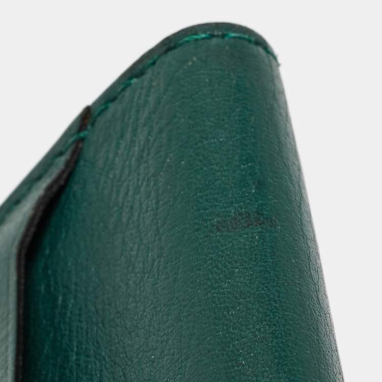Pre Owned Cartier Green Leather Must de Cartier 6CC Card Holder
