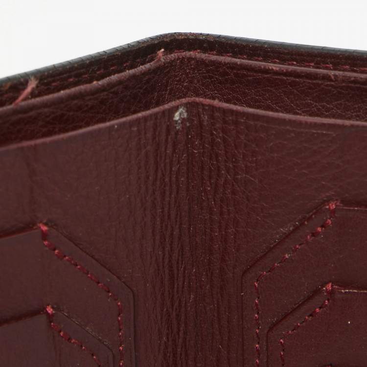 Pre Owned Cartier Black Leather Must De Cartier Bifold Wallet